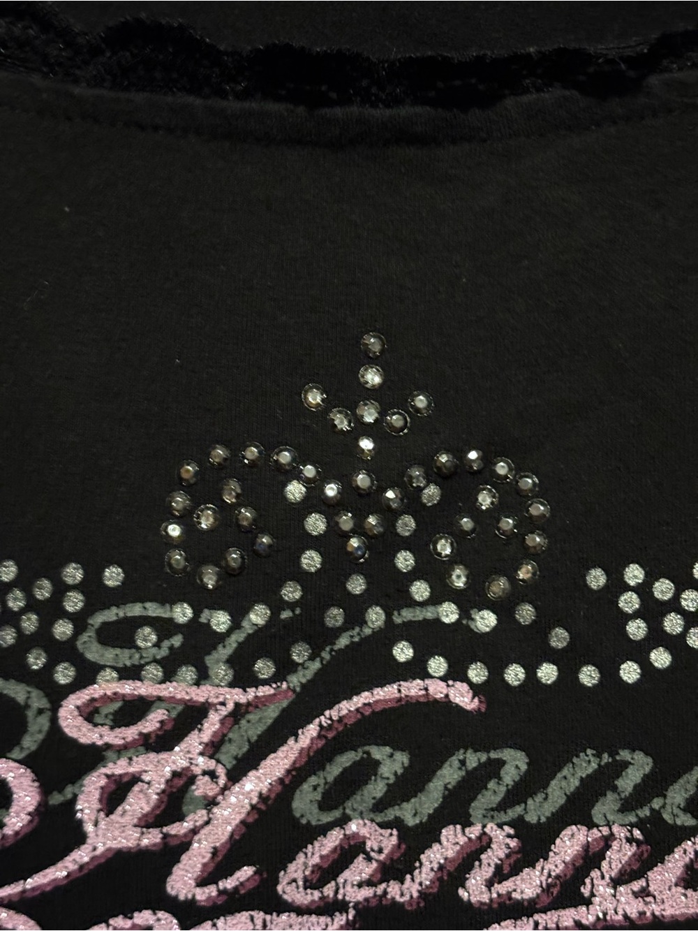 Y2K Black Lace Hannah Montana T-Shirt - Picture 3 of 9